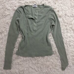 RSQ Sage Long Sleeve Henley Top